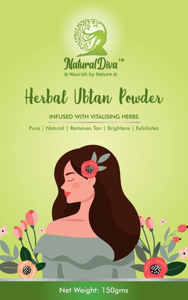 Natural Diva Natural Diva Combo Herbal Hair Removal Powder with Herbal Body Ubtan | Jasmine Flavour | Multani Mitti Based Waxing Powder | Instant Hair Remover |