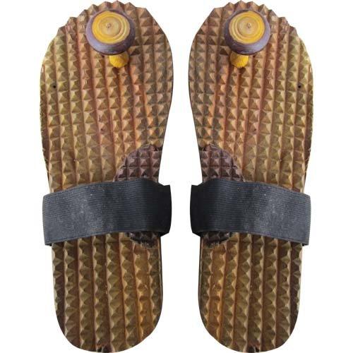 ANCS ANCS Acupressure Khadau Wooden Sandal Wooden Khadau paduka sandal Size-(9) pair