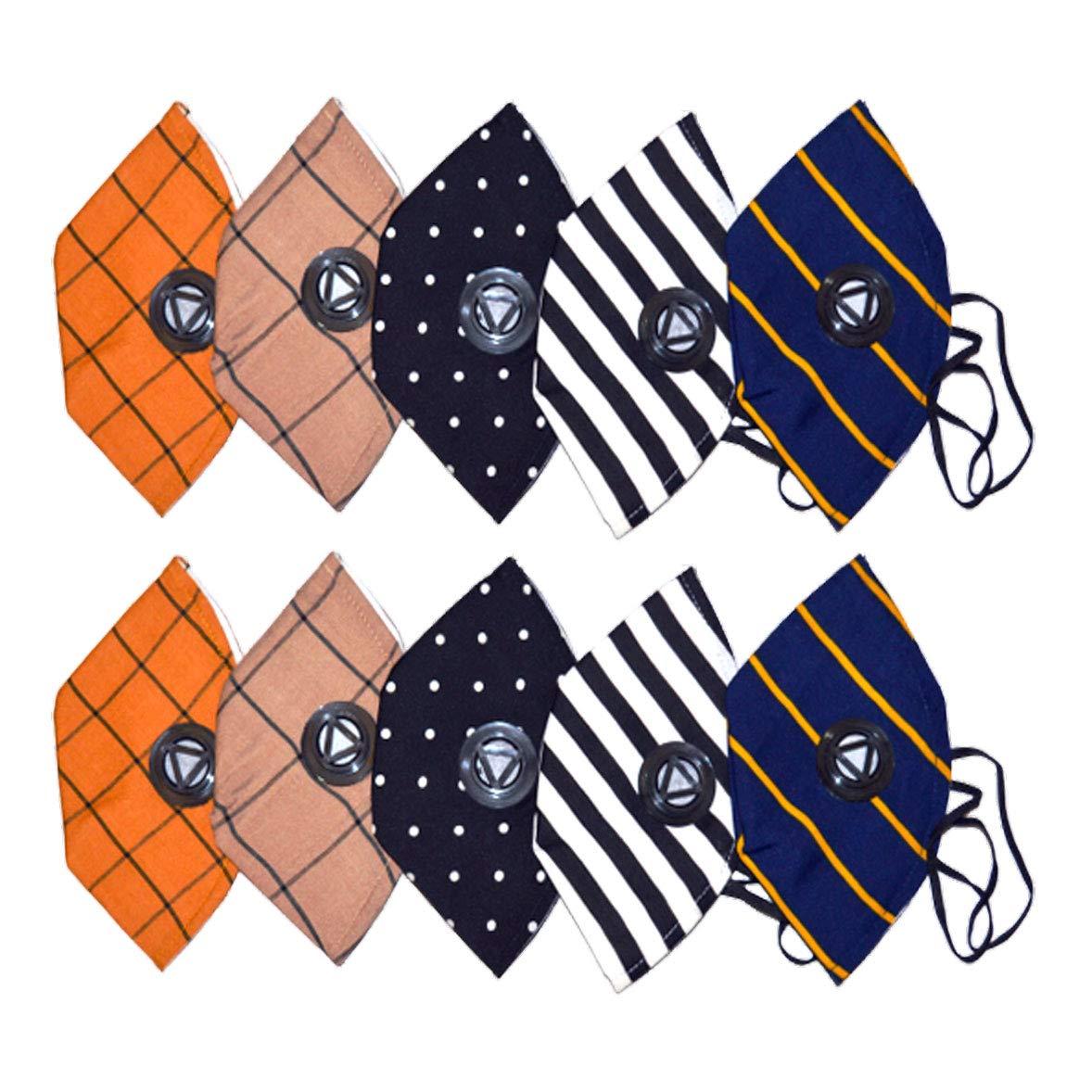 INKDICE INKDICE COTMASK Designer 5 layer pollution mask respirator Air Filter Face Mask Reusable,Washable- Anti Dust/Pollution/Bacterial super Quality Mask(PACK OF 10)