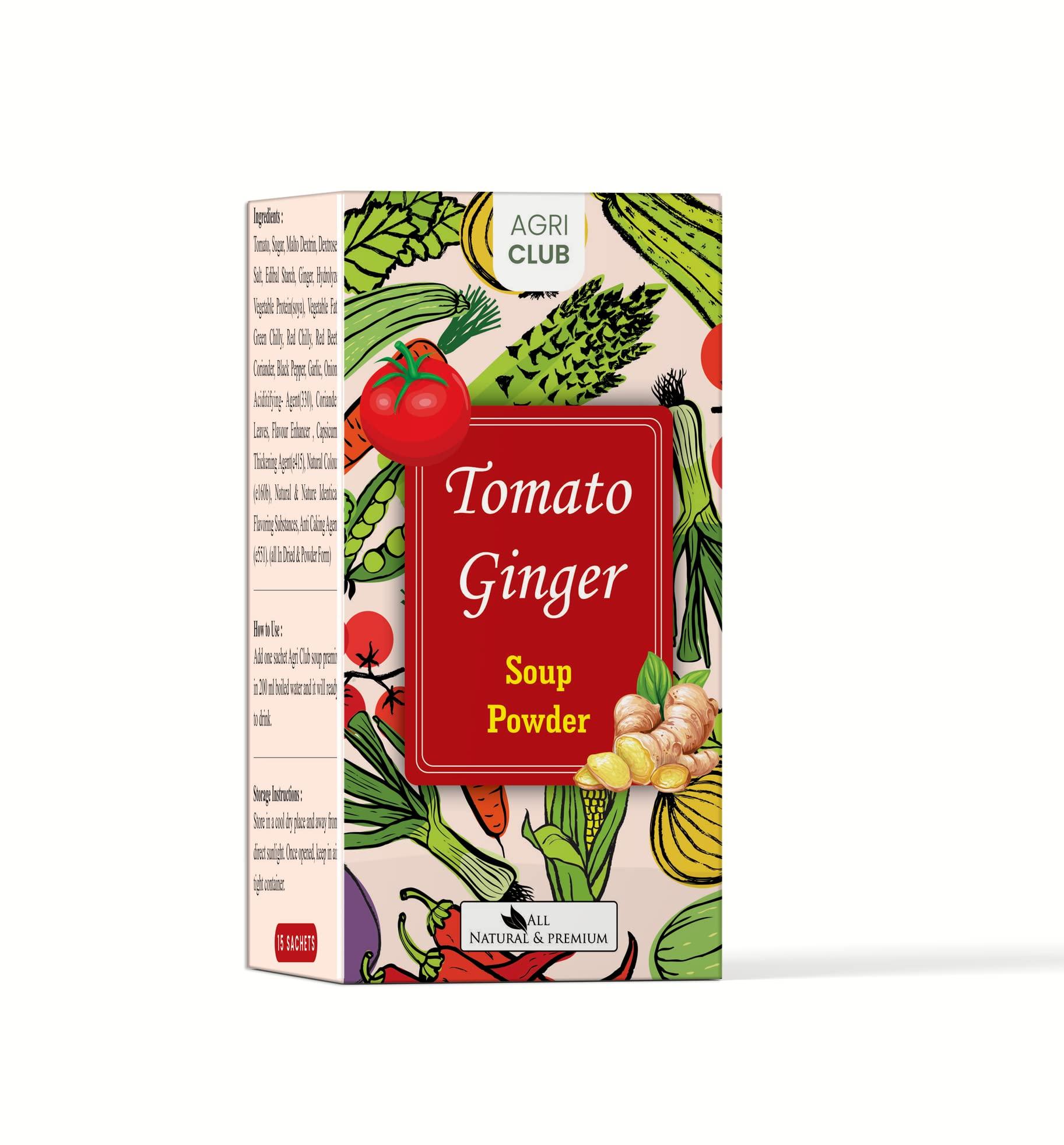 AGRI CLUB Agri Club Instant Tomato Ginger Soup Powder 15 Sachets, Each 15gm