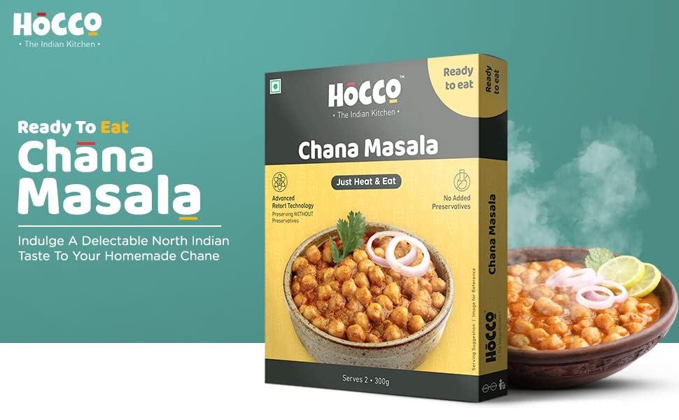 HOCCO HOCCO Chana Masala Sabji Ready to Eat Pack of 6 | Just Heat and Eat |Ready Indian food | No Added Preservative and Colours |Meal Ready in 5 Minutes_Serves 2 (300gm)