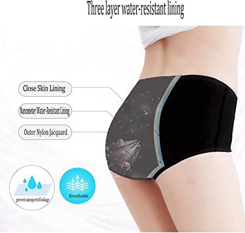 PLUMBURY PLUMBURY Women\'s Cotton Spandex Sanitary Period Panties Postpartum Underwear, Black,Size XL