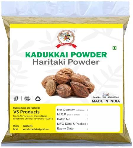 VS Products VS Products Kadukkai Powder, 450g, Haritaki Powder, Harad Powder, Terminalia Chebula,Karakkai, Black Myrobalans Powder, (pack of 4 x 100g, pack of 1 x 50g)