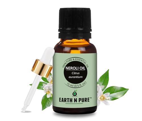 EARTH N PURE Earth N Pure Neroli Essential Oil (Mogra Oil) Natural and Therapeutic Grade with Glass Dropper 15 ml