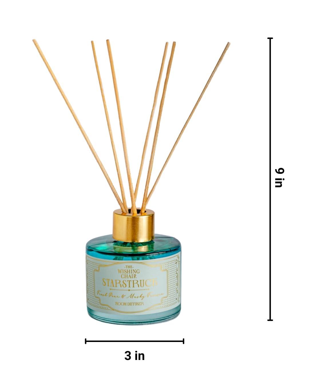 The Wishing Chair The Wishing Chair Reed Diffuser Set with 6 Sticks | Aroma Diffuser for Home | Toxin Free Bathroom Freshener | Starstruck Room Freshener for Home | Eco Friendly | 120ml (Set of 1)