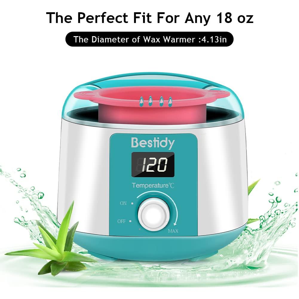 Bestidy Bestidy Wax Warmer Silicone Bowl Replacement,Wax Pot with 1 Pcs Wax Spatula,Heat Safe, Non-stick, and Easy Clean,Reusable & Removable Waxing Liner for All Kinds of 18oz Wax Heater Machine