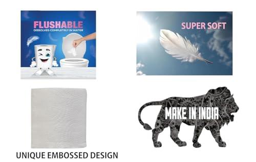 Rose Gold Toilet Paper Tissue Roll || Tissues Paper Rolls (Pack of 6-2 Ply Toilet Tissue Paper)