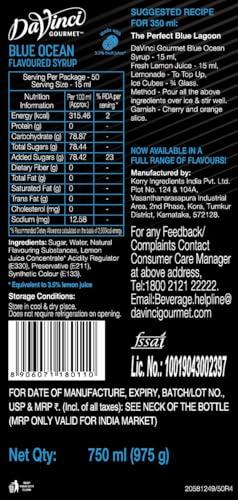 DaVinci Gourmet DaVinci Gourmet Blue Ocean Flavoured Syrup 750 Ml - Liquid