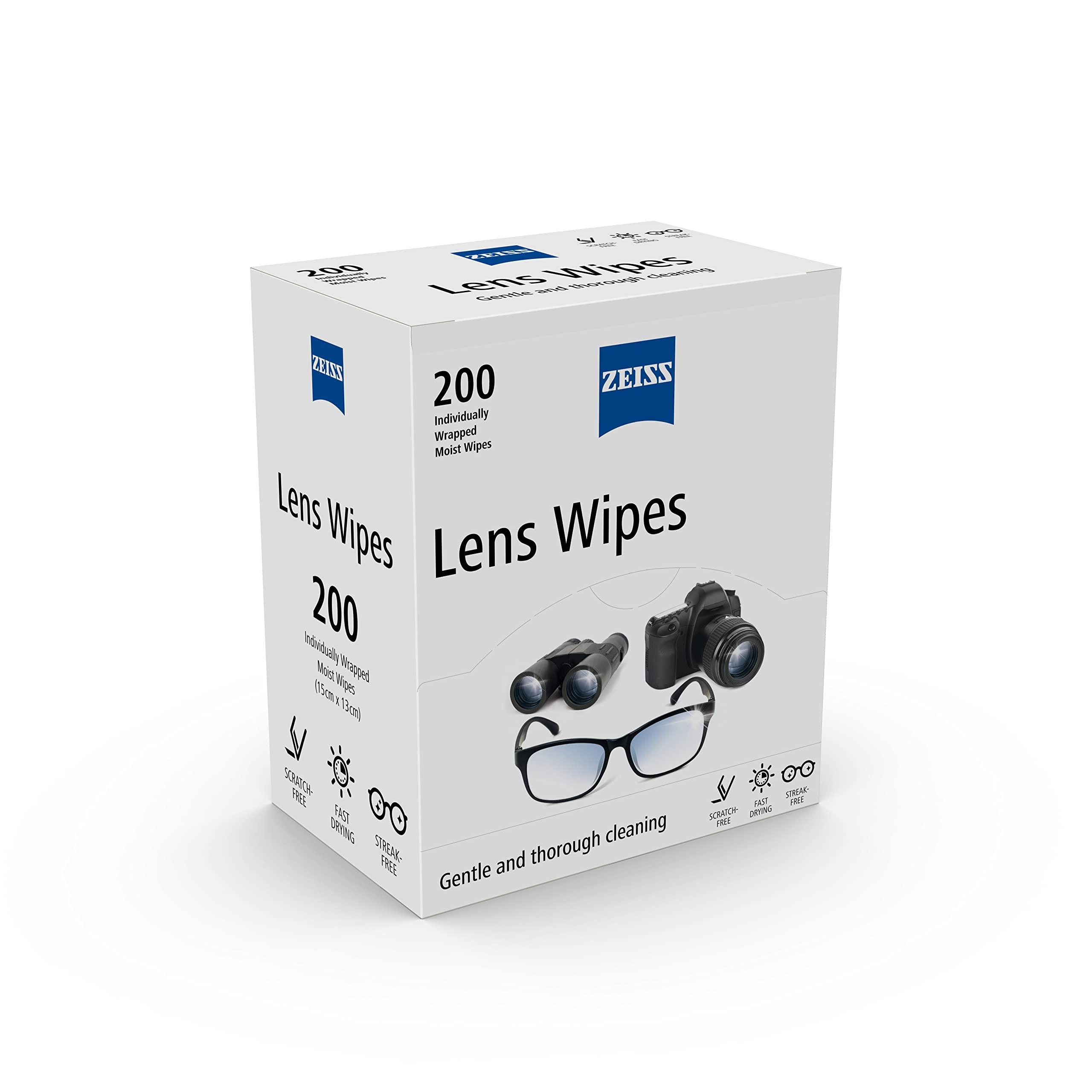 Zeiss ZEISS Lens Wipes 200 Count- Pack of 1| Lens Cleaner - Perfect for Spectacles, Eyeglasses, Sunglasses, Camera Lenses, Binoculars and all other lenses