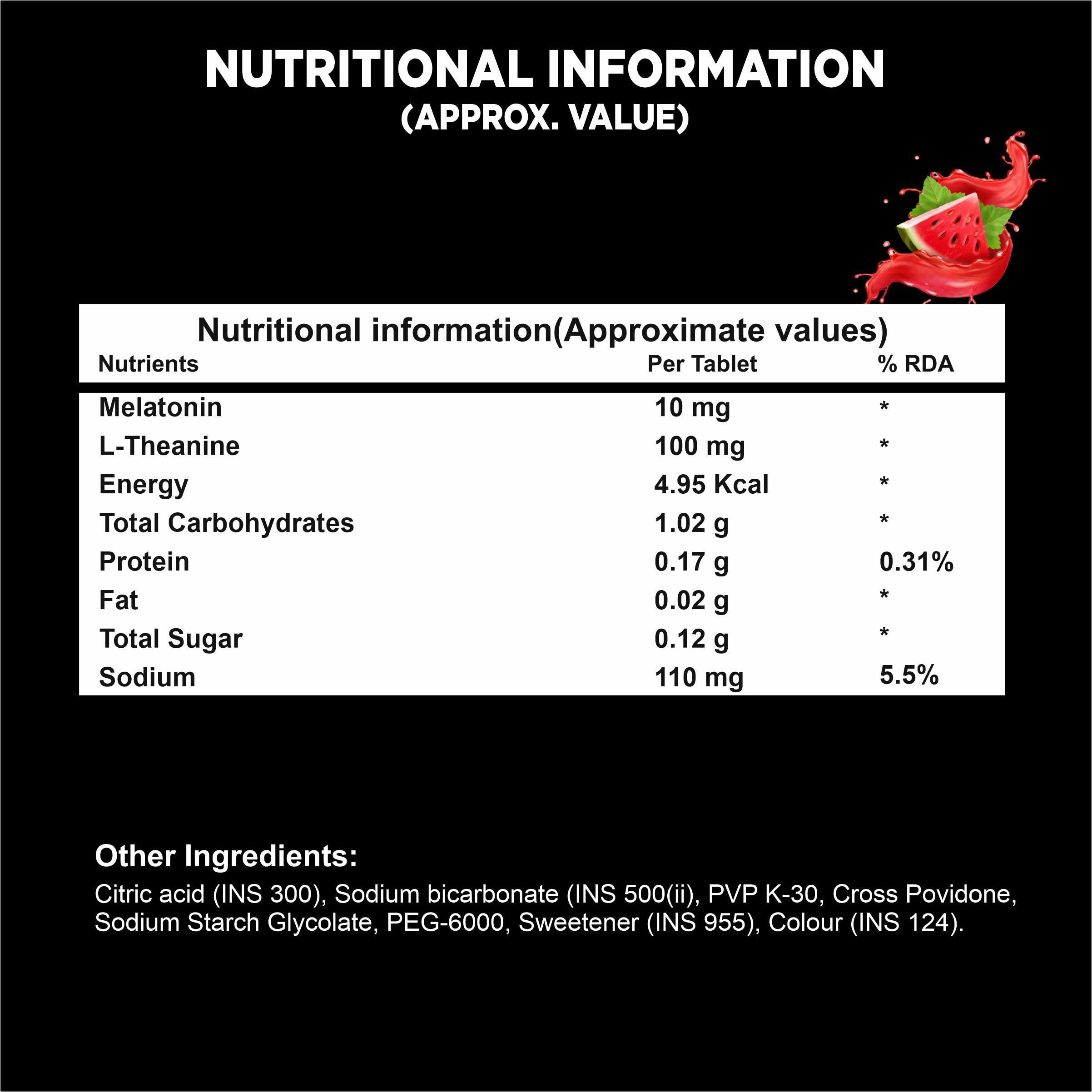 FITREVA Fitreva Melatonin 30 Effervescent Tablets for Restful Sleep - Watermelon Flavor