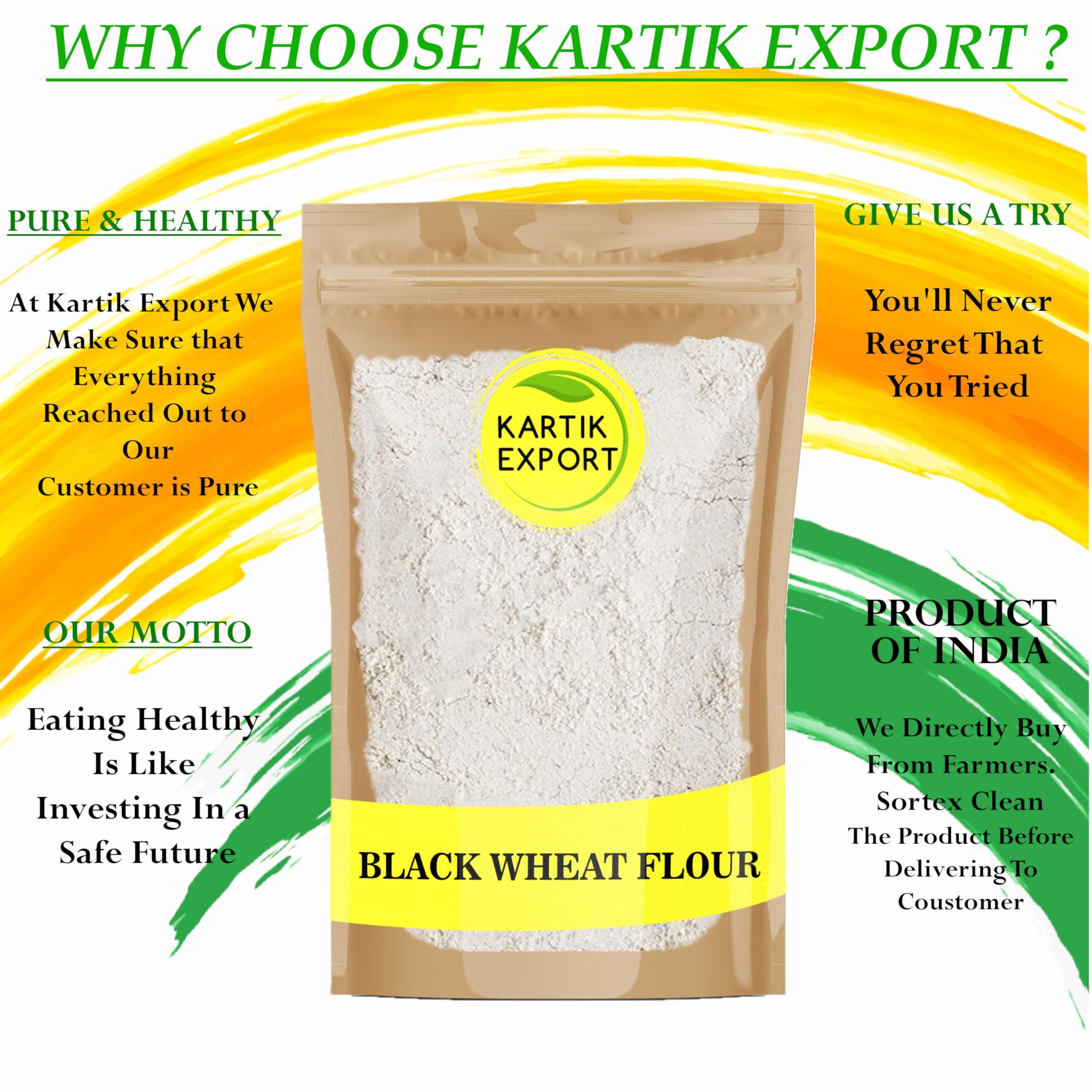 Kartik Export Kartik Export Black Wheat Flour for Eating and Cooking | Kala Gehu Aata - 5 KG