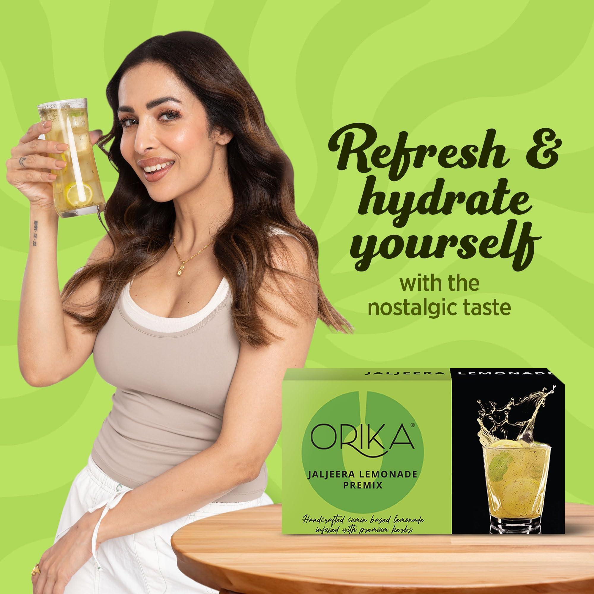 Orika Orika Jaljeera & Masala Lemonade Combo | 20 Sachets (10 Sachets Each Flavour) 380g | Infused With Premium Herbs | Handcrafted Instant Drink Premix | Refreshing Summer Drink