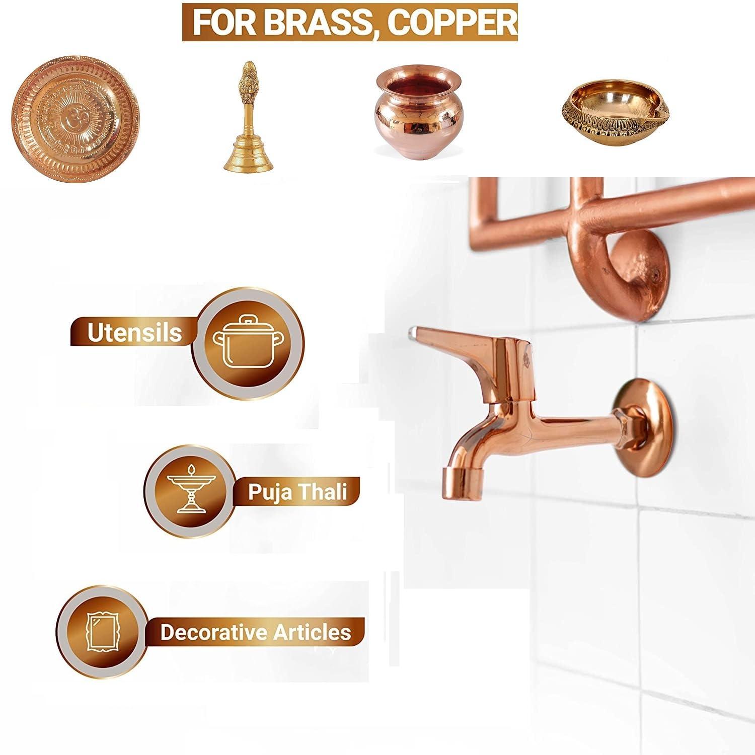 lele Brass and Copper Cleaner,Cleaning Liquid Gel/Tarnish Remover/Antique Cleaner/Safe on Hands/Easy to use Pack of (250ml)