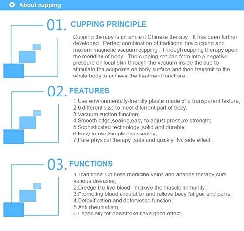 4beauty Therapy 4beauty Therapy Vaccum Cupping Therapy Set - Chinese Traditional Healthy Body Vacuum Acupuncture Cupping for Cellulite Cupping Massage (SET OF 12)