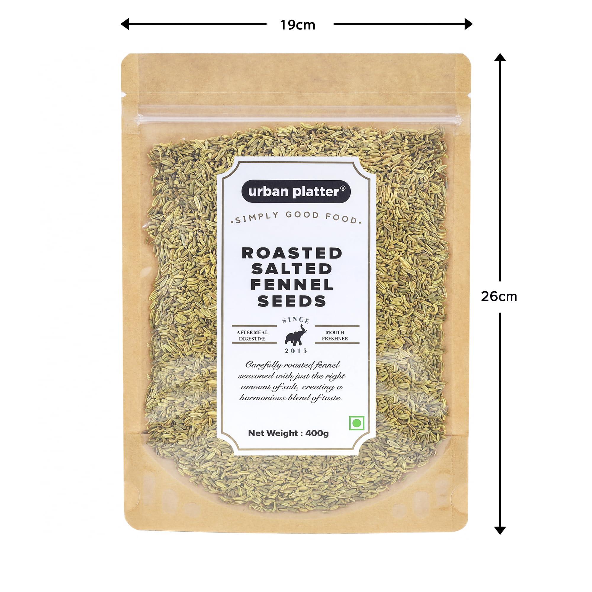 urban platter Urban Platter Roasted Salted Fennel Seeds, 400g [Saunf | After Meal Digestive | Mouth Freshener]
