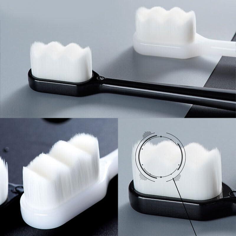snika snika Extra Soft Toothbrush, Ultra Soft-Bristled Adult Toothbrush Micro Nano 15000 Floss Bristle Good Cleaning Effect For Sensitive Teeth Oral Gum Recession, Manual, White (Set of 2)