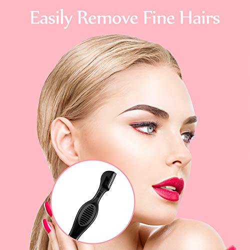 Mudder 21 Pieces Eyebrow Razors Shaver Facial Razor Multipurpose Face Trimmers with Precision Cover for Women Makeup Face Care Tools (Black)