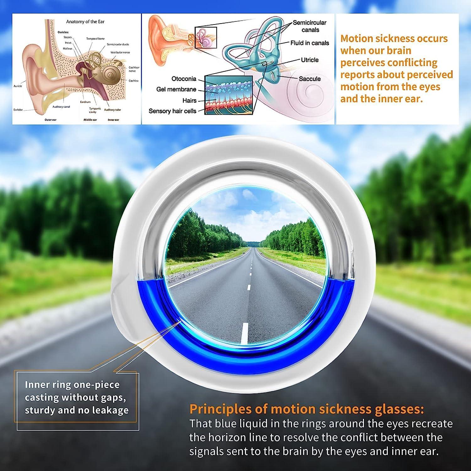 NIVAKINI NIVAKINI Anti-Motion Car Sickness Control for Kids Glasses Vomiting Glasses Relieve Airsickness Seasickness Goggles Light Portable Travel Vomiting Glasses Nausea Vertigo Relief Migraine glasses Suitable For Adults & Children Blue Gaming Glasses No Le