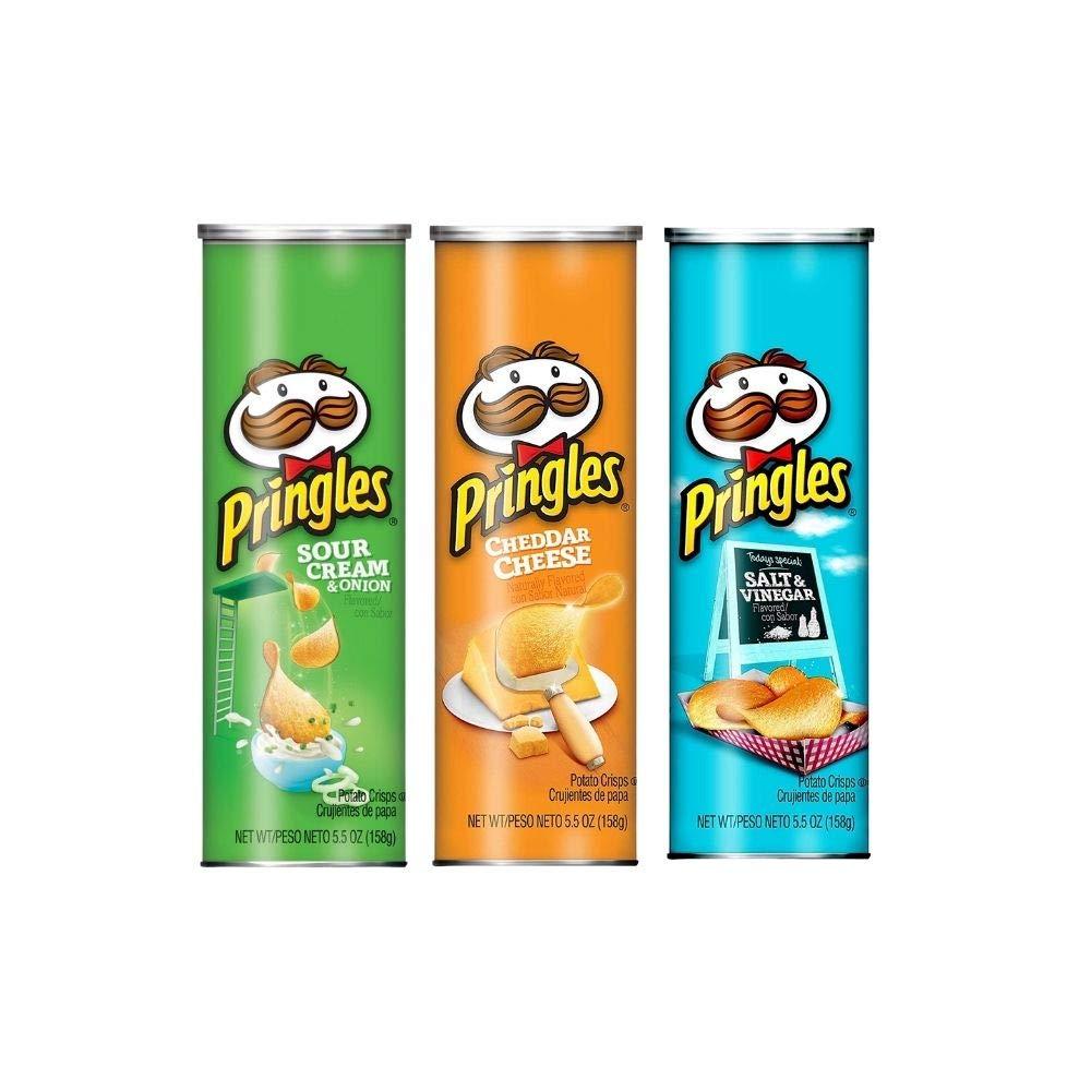 Salsabil Salsabil Pringles Flavored Potato Chips Assorted Pack of 3, Original and Imported from US - Set A