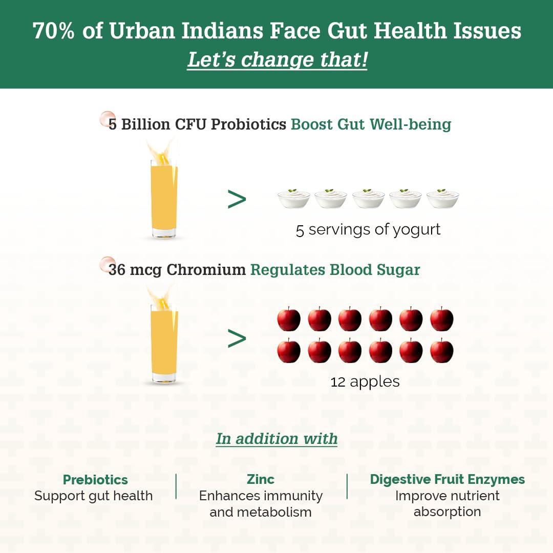 The Healthspan Co. The Healthspan Co. Gut Health Supplement | Probiotic + Zinc + Chromium for Leaky Gut Relief, Immunity & Digestive Health |5Bn CFU of Clinically Proven Strains | 30 Days Pack