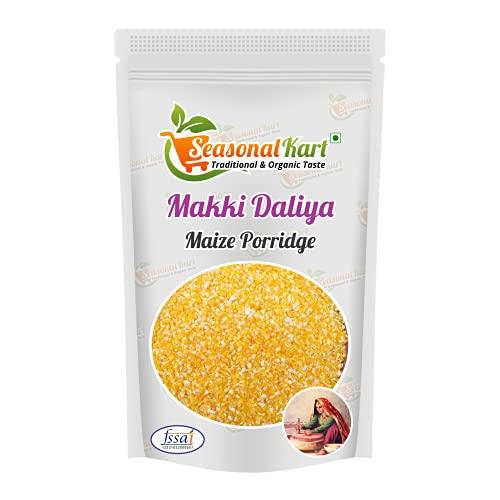 SEASONALKART SEASONALKART Combo Pack of Makki Daliya/Makai ka Daliya and Wheat Dalia 1Kg Each |Total Weight 2kg | Healthy and Tasty Breakfast| Cereal for Breakfast | Naturally Gluten-free|