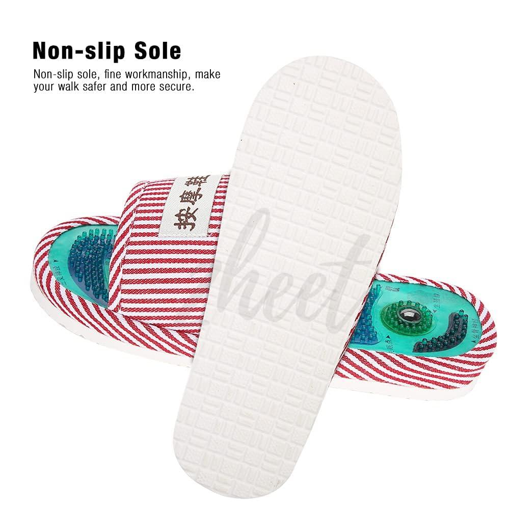 2heet 2heet Acupressure Massage Slippers, Reflexology Foot Massager Slippers Magnetic Massage Foot Acupoint Slipper for Men Women(Size:25cm)
