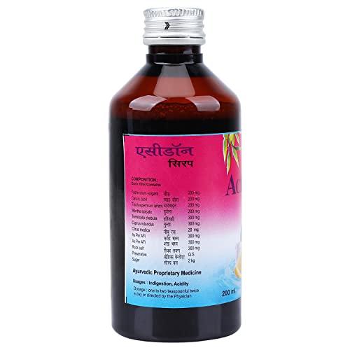 Generic ACIDON SYRUP Ayurvedic Digestive Care for Digestion an Ayurvedic Medicine for Hyper Acidity Tonic Relief from Digestive Problems like Bloating Acidity Constipation and Gas Pack of 2 (200 ml)