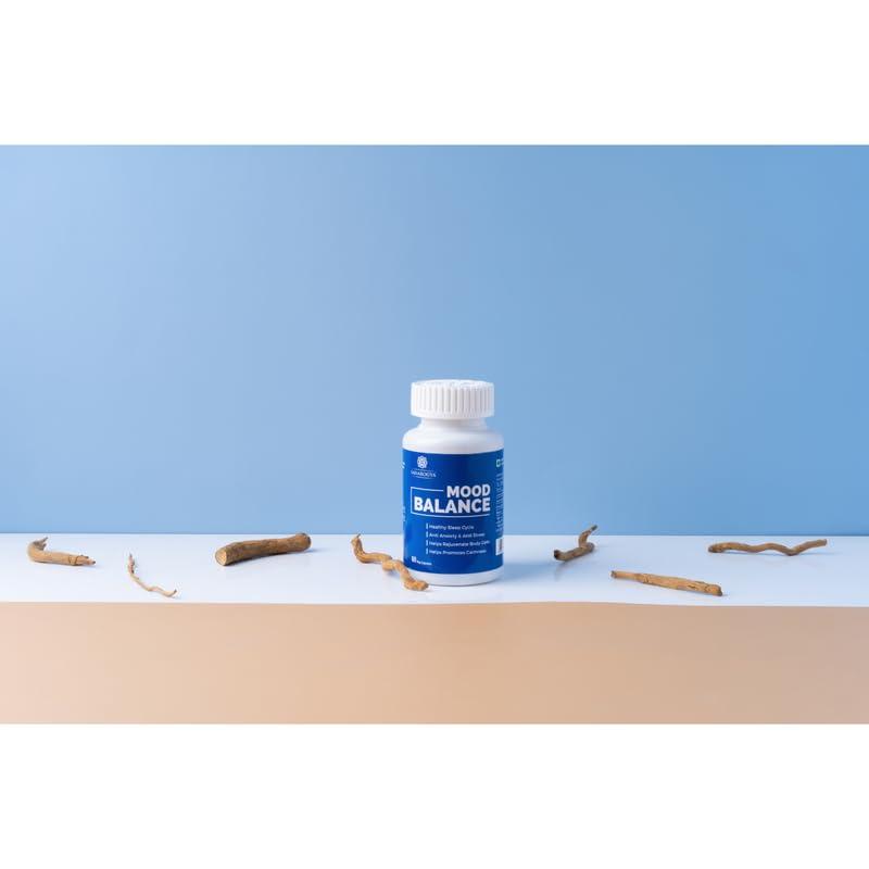 SAHAROGYA Saharogya Mood Balance Tablets With Jatamansi Extract, Tagar Extract, Ashwagandha Extract & Melatonin (60 Tablets)