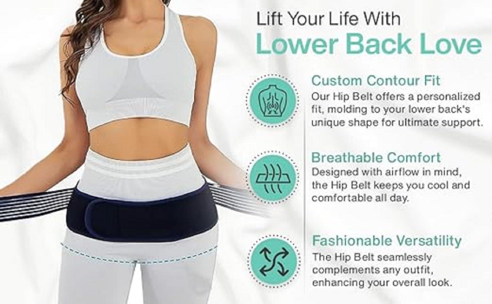 GROWTOP GROWTOP Sacroiliac SI Joint Hip Belt - Lower Back Support Brace for Men and Women - Hip Braces for Hip Pain - Pelvic Support Belt - Trochanter Belt