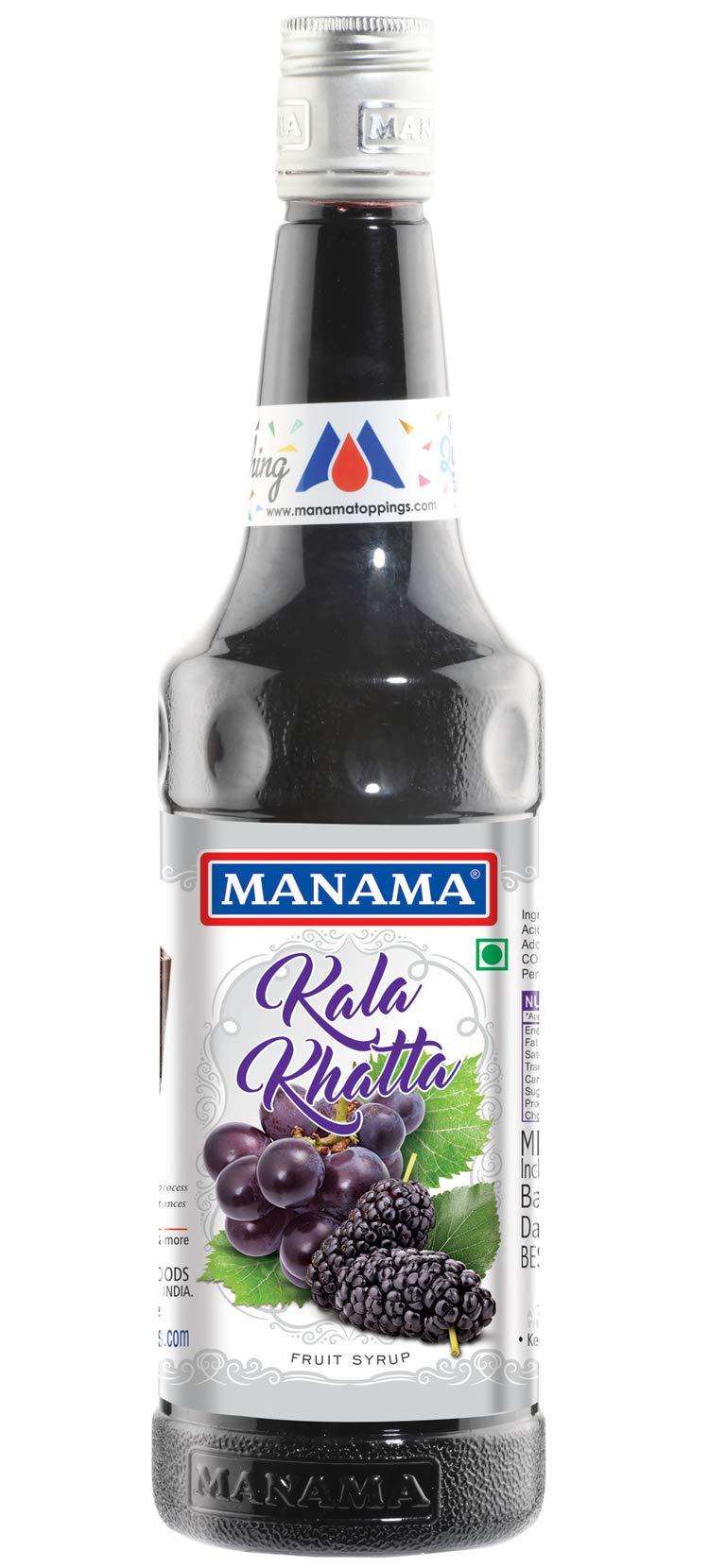 Manama Manama Jeera Masala Syrup, Paan Flavoured Syrup and Kala Khatta Flavoured Syrup, 750ML Each, Pack of 3