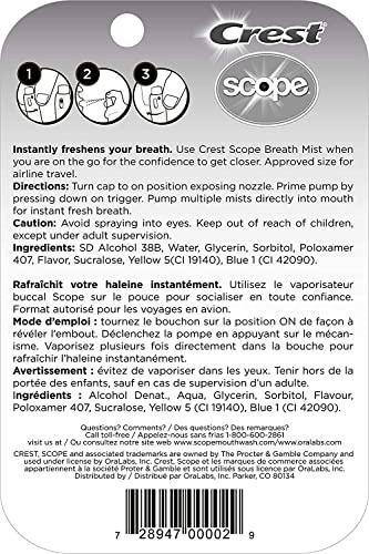 Crest Scope Outlast Breath Mist, Long Lasting Mint, 0.24 fl oz