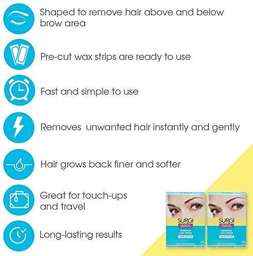 SURGI WAX Surgi Wax Eyebrow Ready To Use Wax Strips 28 Strips, 2 Pack