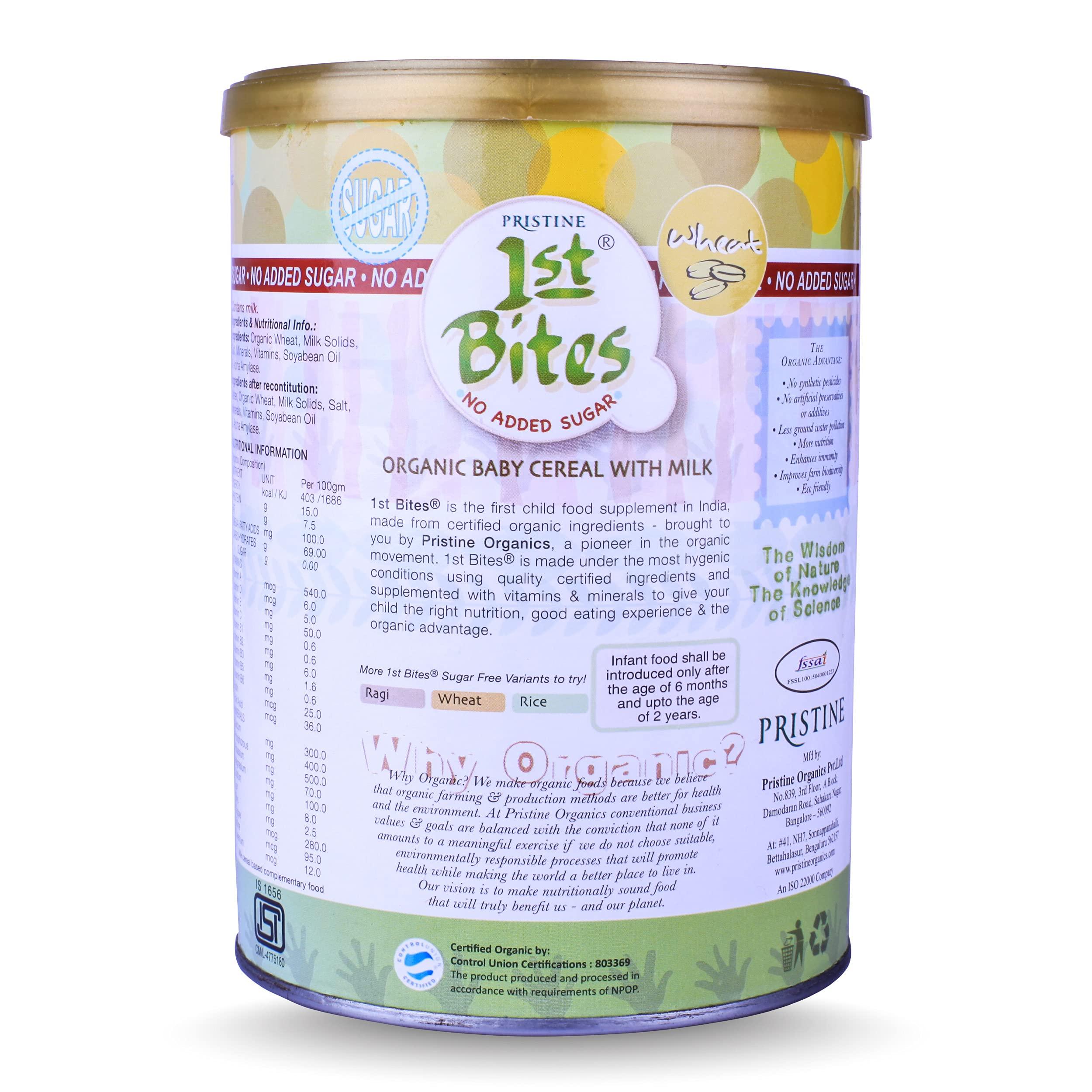 Pristine Pristine 1st BITES Baby Cereal 400g | Baby Food (6-24 Months) Stage-1, 100% Organic Wheat (No Added Sugar) | Infant Food
