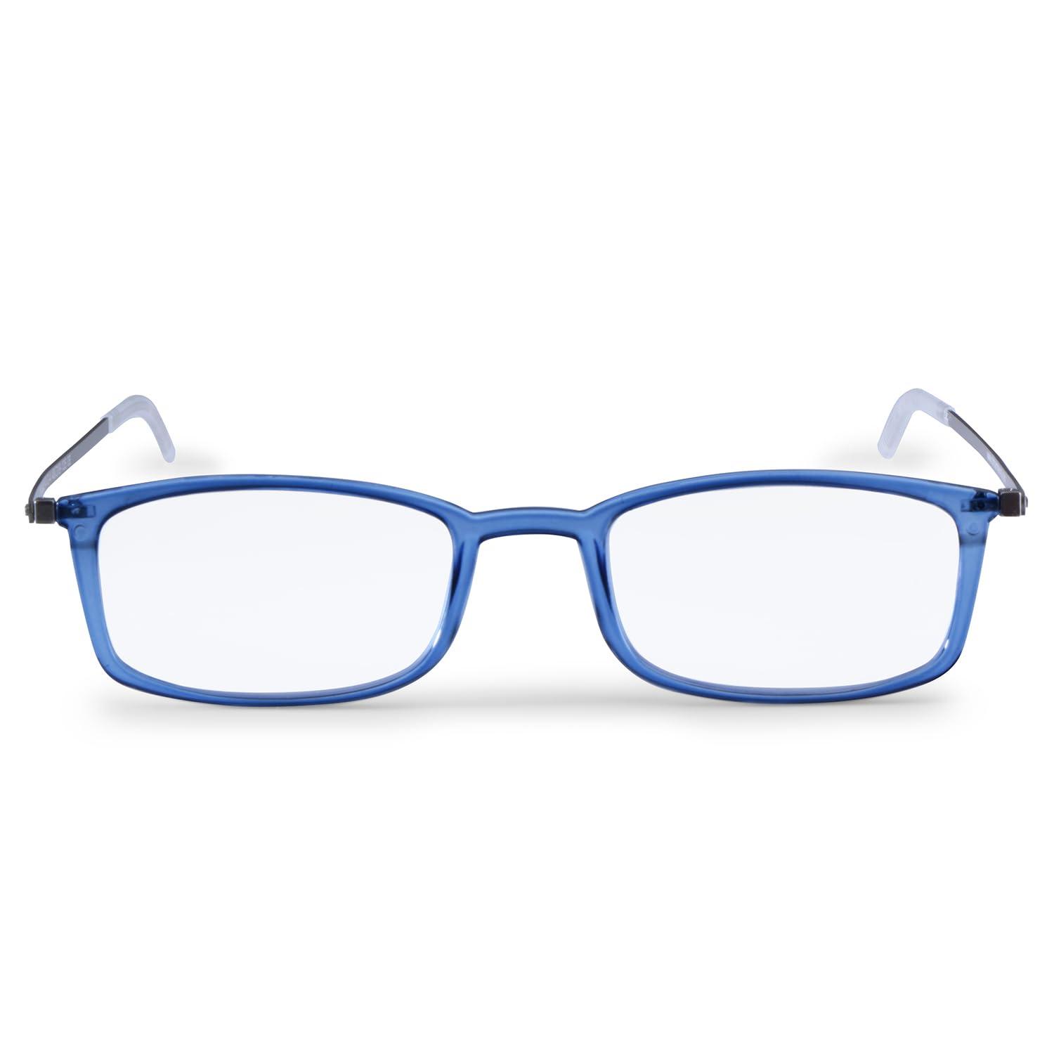 DR. HARMANN\'S READING GLASSES DR.HARMANN\'S READING GLASSES FLAT READERS FITTED WITH BLUE BLOCK LENS (Model: COMPACT 4 Transperant Blue colour +1.00)
