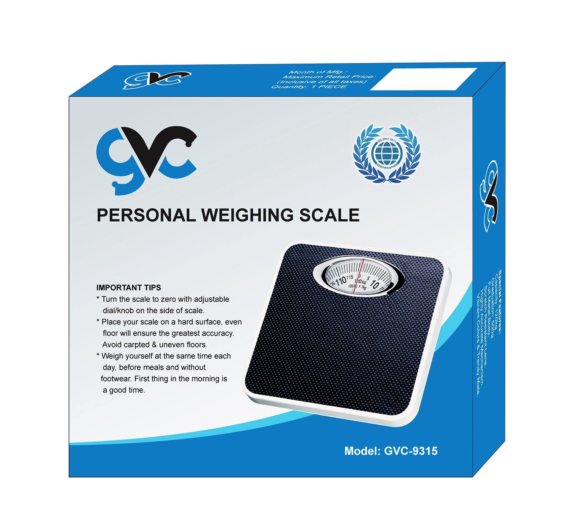 GVC GVC Deluxe Personal Manual Analog Weighing Scale upto 120 kg capacity for human body weight machine (Mechanical Weighing Machine) - Blue
