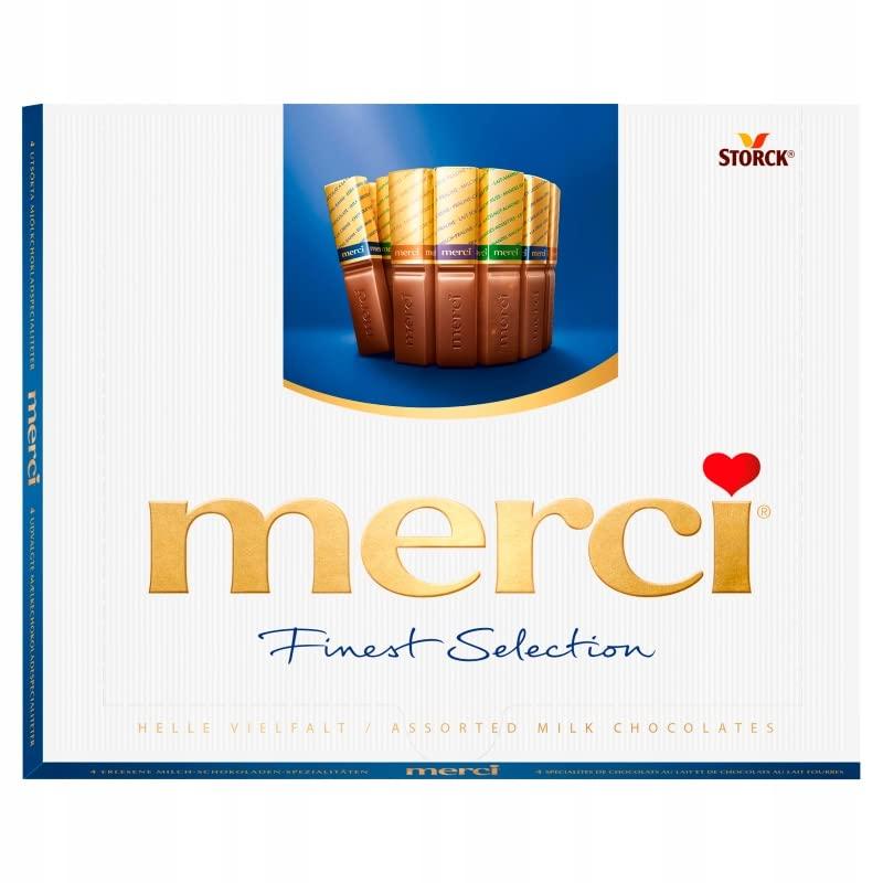 Generic Storck Merci Assorted Milk Chocolate 4 Specialities, Edel Rahm, Milk Almond, Edel Nougat, Praline, 200g
