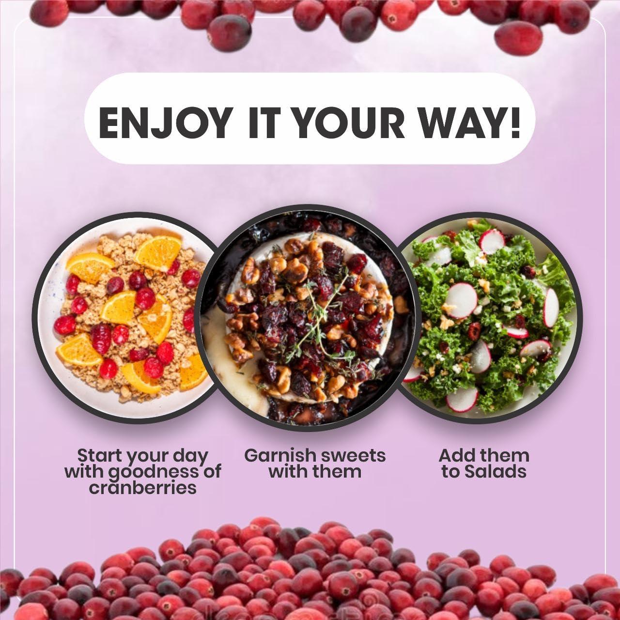 Brill Brill Dried Whole Cranberries 250g | Real Dried Fruit | No fat and Low Calories | High Antioxidants, Dietary Fiber & No Gluten