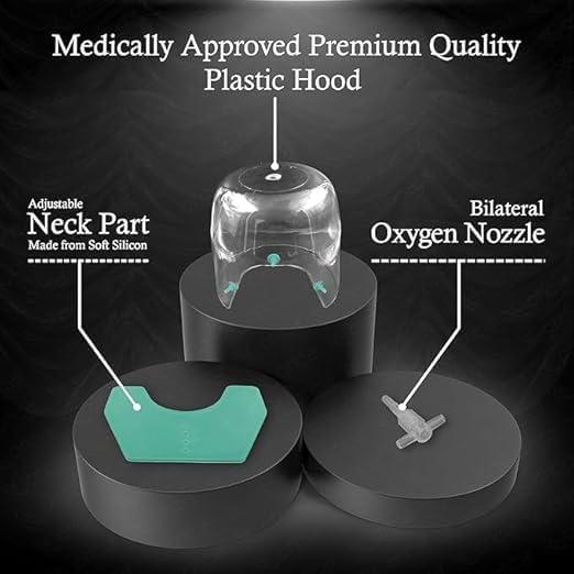 HCG Health Cure Generation HCG Health Cure Generation Oxygen Hood For Children & New Born Baby || Adjustable Neck Silicon Part To Check Oxygen Supply (Pack of 1 Green & white)