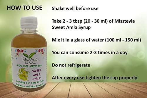 MISSTEVIA GUILT FREE SWEET Misstevia Combo Pack of Sugar Free Sweet AMLA JUICE/SYRUP & Spicy and Sweet Amla Goli