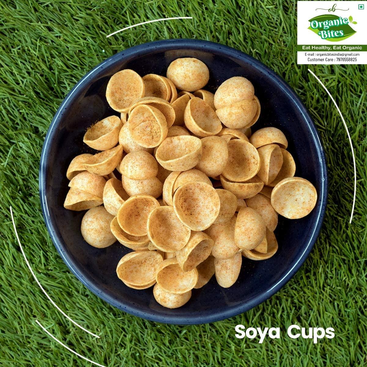 Organic Bites Organic Bites Roasted SOYA Cups Katori Healthy Snacks | Masala Flavour I Namkeen & Evening Party Munch Anytime Crunchy Katori Snack -800 gm