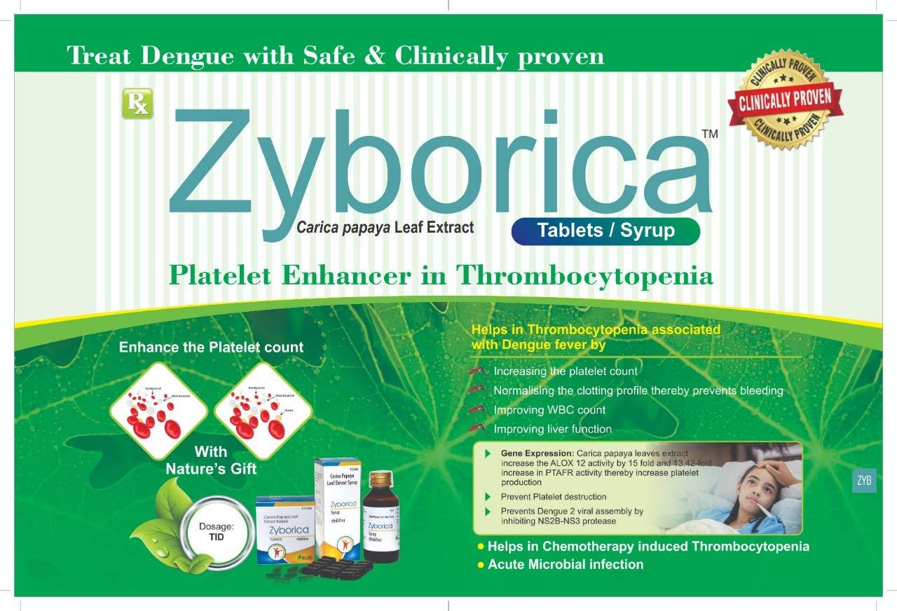 Mi LABS Zyborica Carica Papaya Leaf Extract Tablets (Pack Size of Tablet:5x15s)