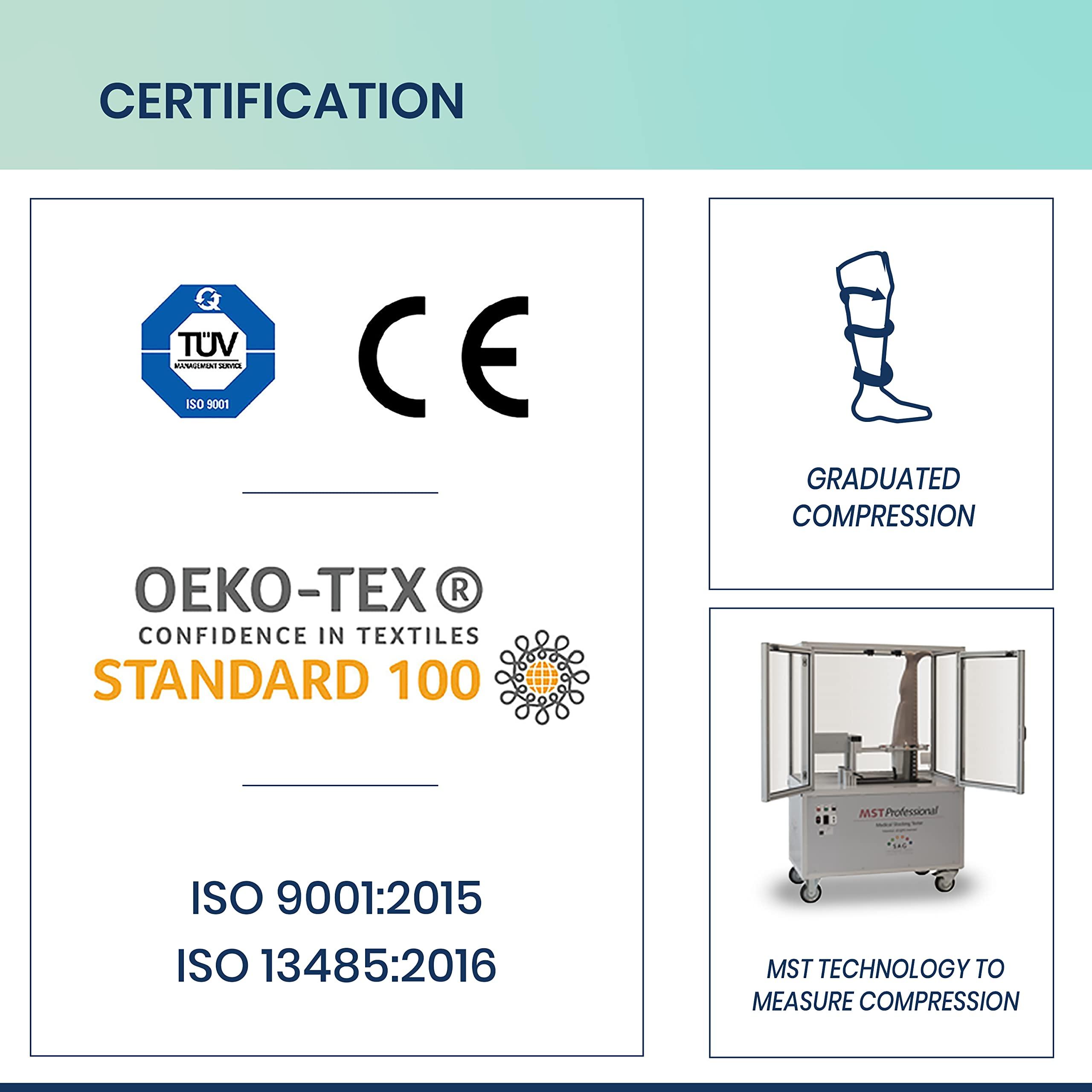 Sorgen Sorgen Class II Medical Compression Stockings for Varicose Veins | Class 2 Knee Length | Class II Compression Socks | Varicose veins stockings For men and women | 23-32 mm Hg (Large)