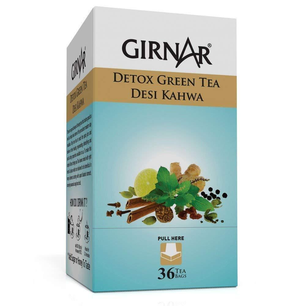 Generic Girnar Detox Green Tea (36 Tea Bags) + Jyoti Ben\'s Chai Masala - 380 Gm