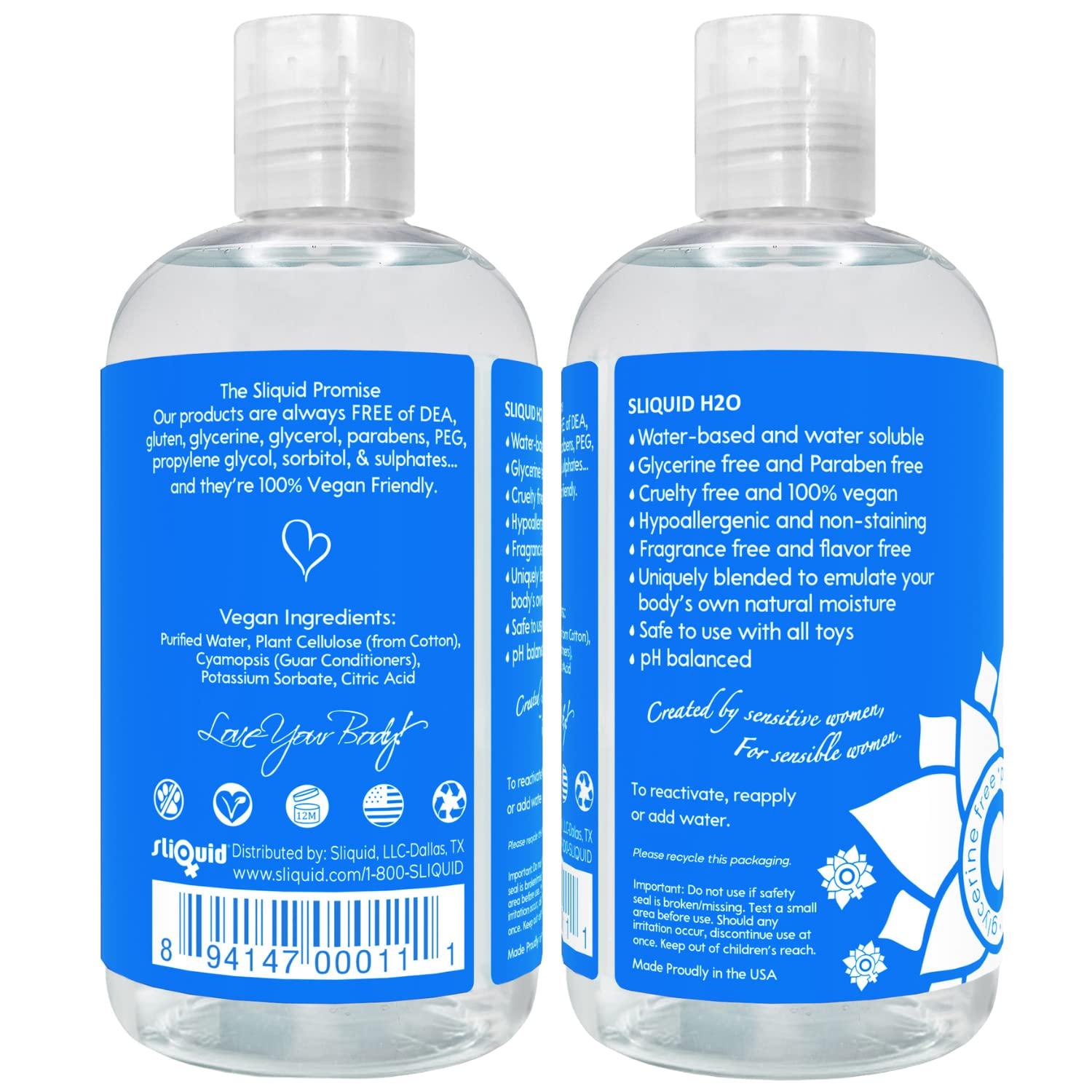 Sliquid Sliquid H20 Intimate Lube Glycerine and Paraben Free Bottle, 8.5 oz/251 ml