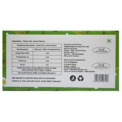 Karma Kettle Karma Kettle Lemon Tea Unbleached and Staple-Free Teabags with Natural Flavourings (100 Double Chambered Teabags), 200 g