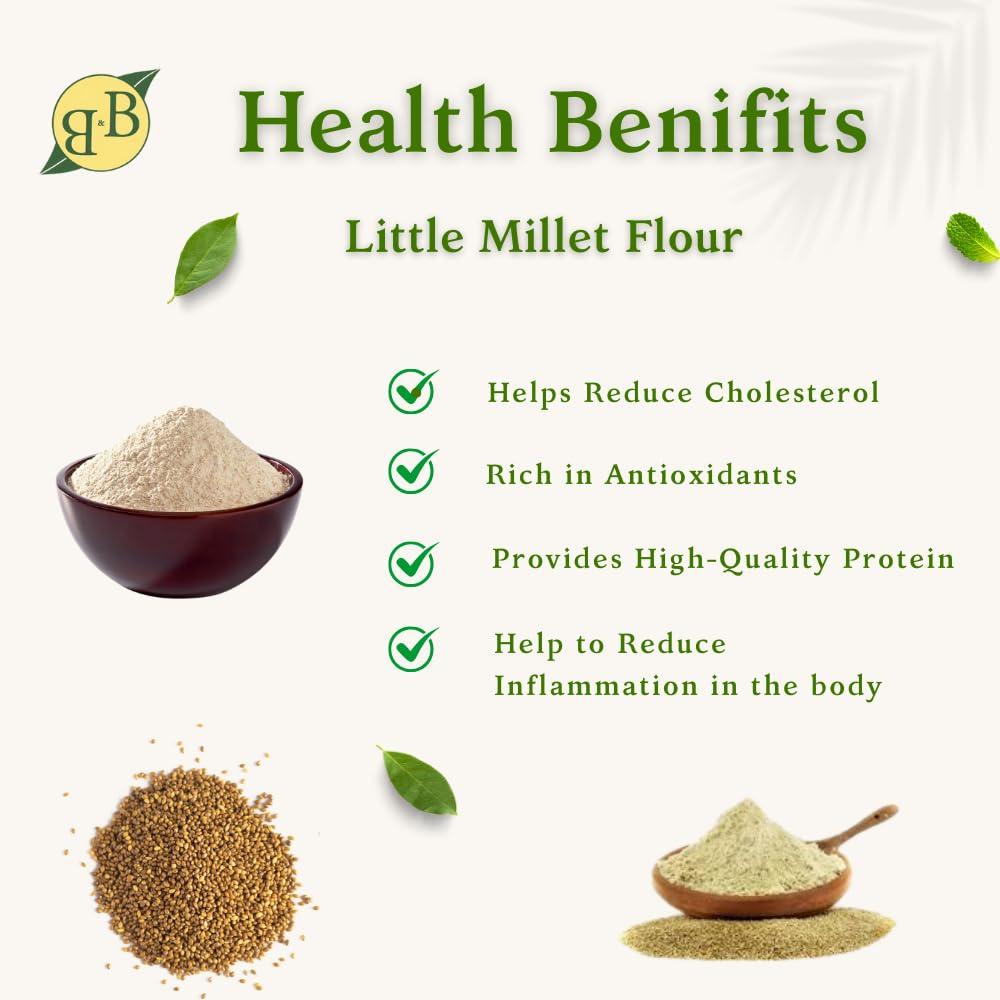 B&B Organics B&B Organics Little Millet Flour (5 kg)/Certified Organic/Saamai Mavu/Soaked & Grinded