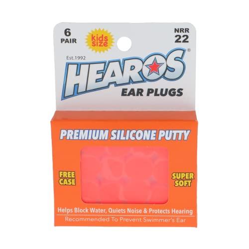 HEAROS HEAROS Reusable Kids Ear Plugs for Swimming - Floating Silicone Putty, One Size Fits All Mouldable for Ultimate Comfort, Waterproof to Prevent Swimmers Ear, 6 Pairs with Case NRR 22 Hearing Protection