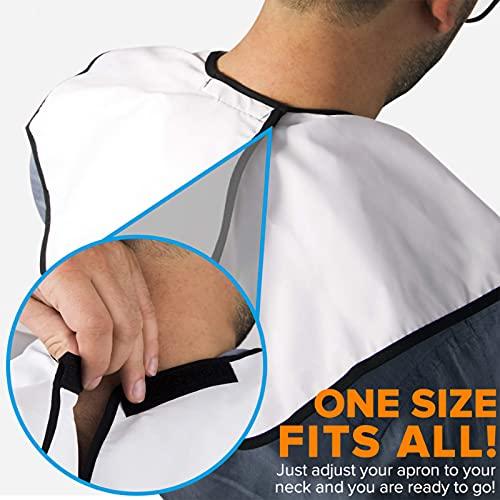 TecTake Beard Bib Apron, Mens Beard Hair Catcher for Shaving and Trimming, Non-Stick Beard Shave Cape, Grooming Accessories Tools & Gifts for Husband or Dad
