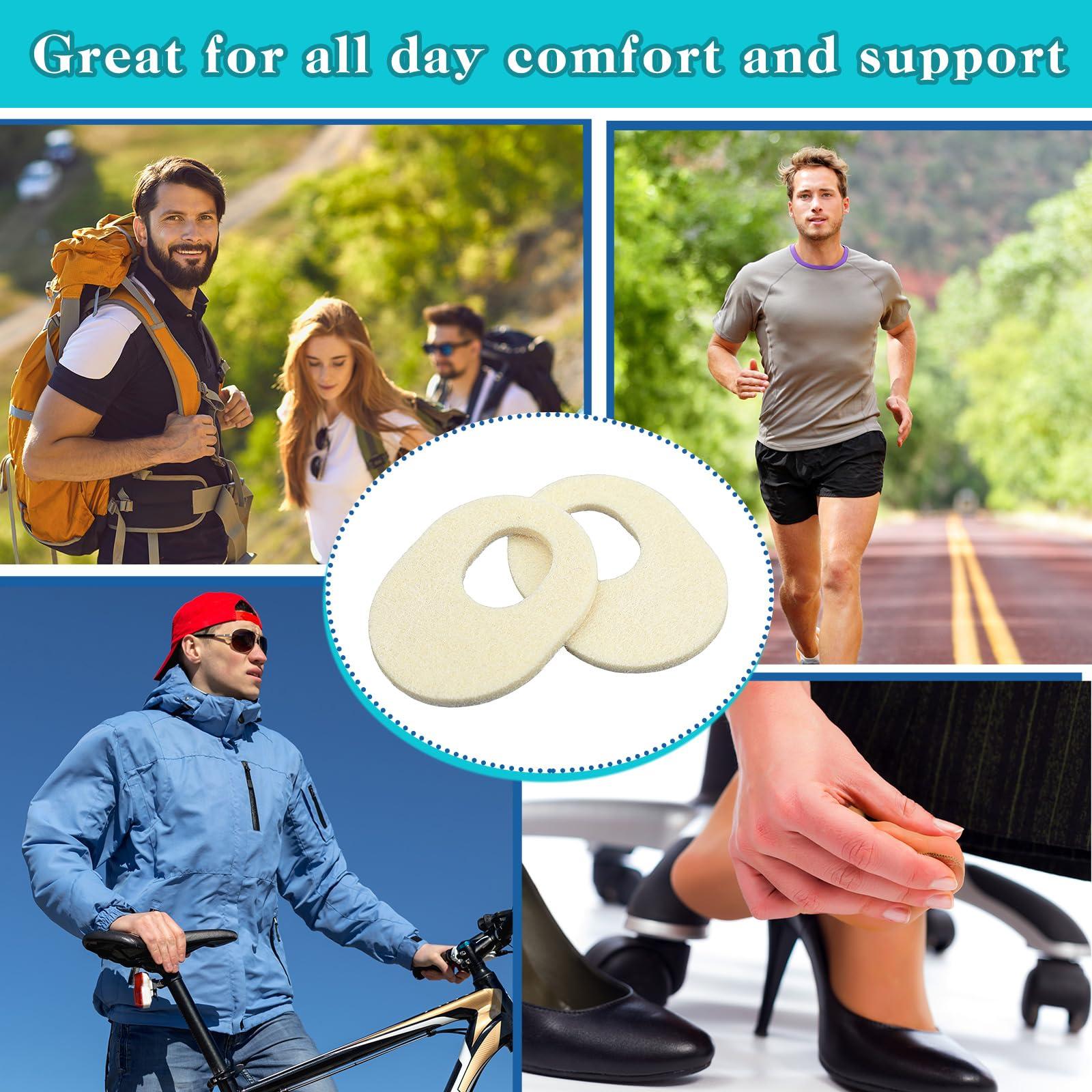 Nuanchu Nuanchu 72 Pcs Felt Callus Cushions Oval Shaped Callous Pads for Foot Adhesive Corn Cushions for Calluses Breathable Foot Pad for Bottom of Feet Pain Relief Men Women Foot Care, 1.7 x 2.2 Inch