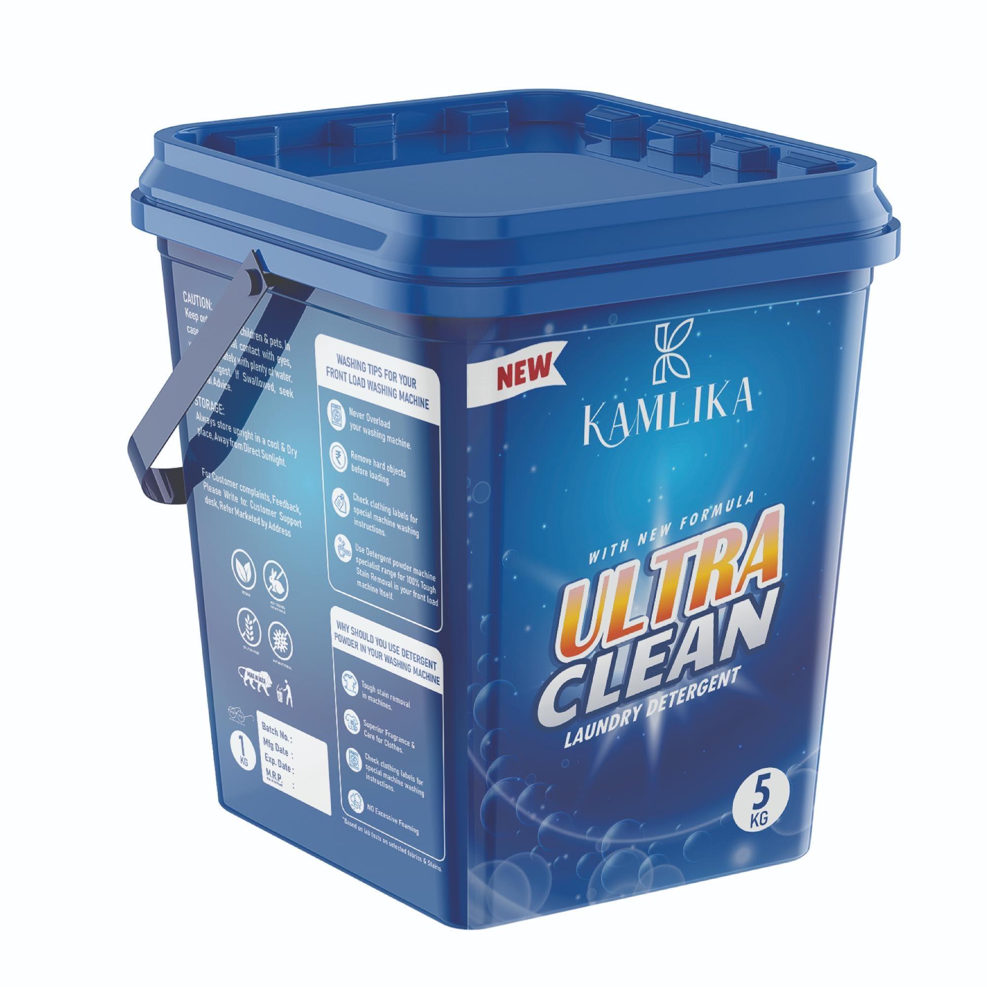 Kamlika Kamlika Ultra Clean laundary Detergent Powder | 5 kg Pack | Laundry Detergent For Bright and Dazzling White Clothes | Machine & Bucket Wash